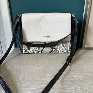 Kate Spade Black and White Snakeskin Crossbody Bag